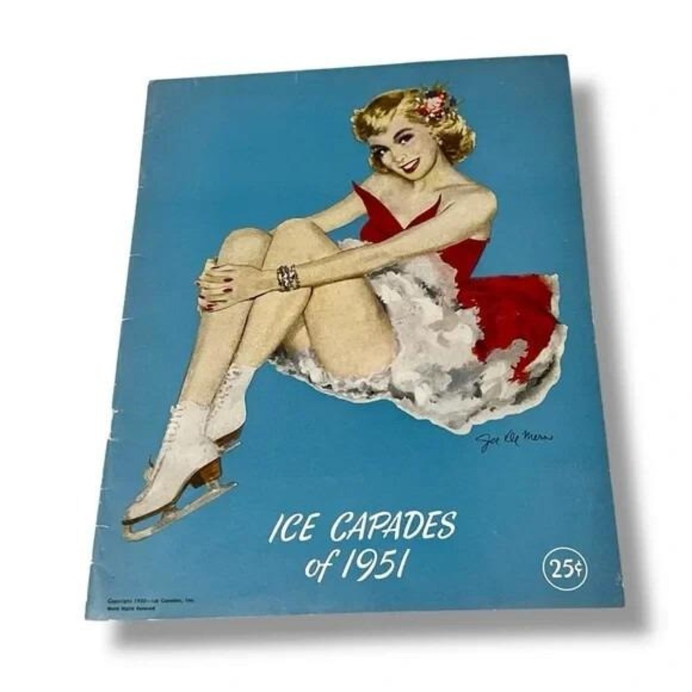 1951 Vintage Illustration Ice Capades Program Cover Joe DeMers Illustrator D